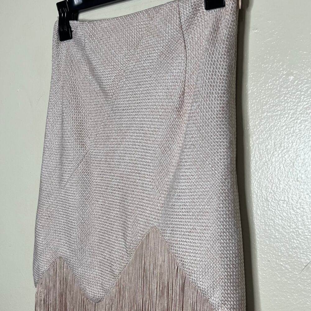 Asilio Gatsby Skirt 4 Maxi High Waist Fringe Slit Woven Beige Going Out Revolve - Picture 9 of 9